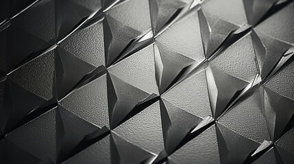 Wall Mural - Closeup of a diamond plate aluminum texture Interlocking diamondshaped patterns overlaying a metallic grey surface, commonly used for its nonslip and sleek appearance.