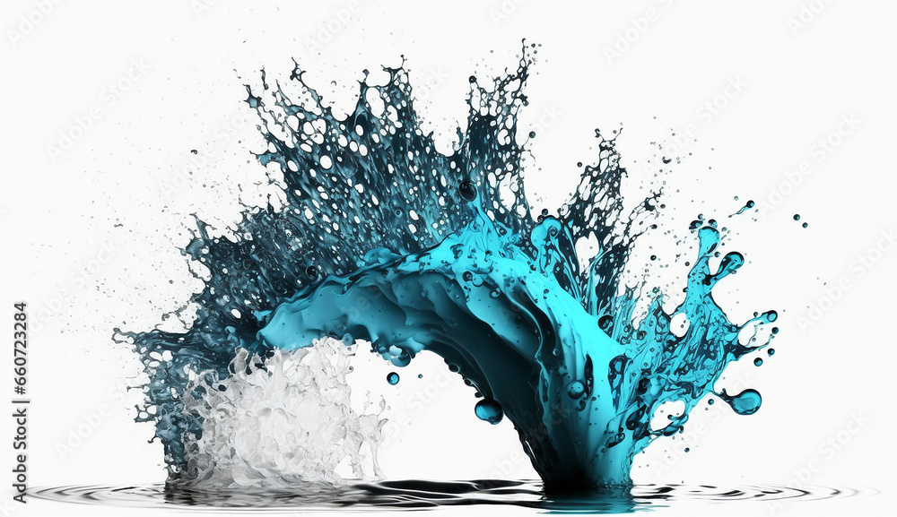 Water splash isolated white background wallpaper image Ai generated art ...