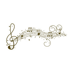 Wall Mural - Notes for Christmas music on white background