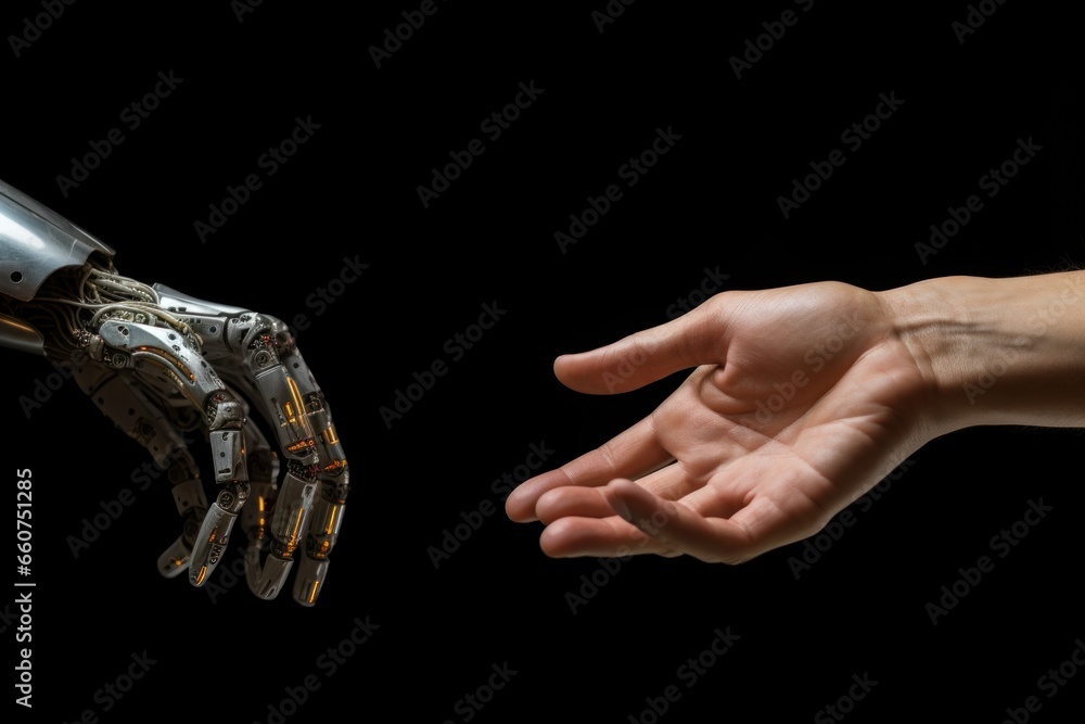 Artificial intelligence violates AI ethics .human and robot partner ...