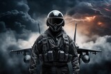 fighter plane pilot and fighter, military plane pilot, generative AI.