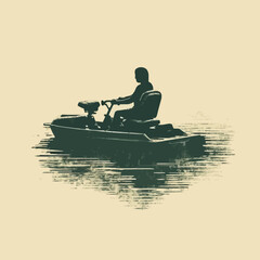 Sticker - transportation pedal boat silhouette distressed. created using generative ai technology