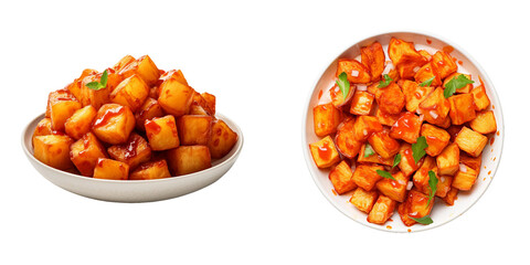 Wall Mural - Patatas bravas, transparent background, isolated image, generative AI
