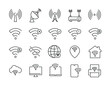 © Abbasy  Kautsar - Wireless network line icons. Editable stroke. For website marketing design, logo, app, template, ui, etc. Vector illustration.