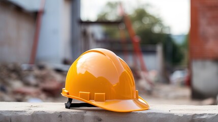 construction helmet on a site