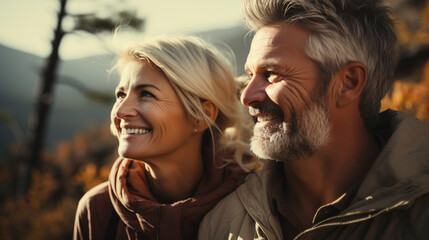 Older Couple Enjoys a Hike Togethe UHD wallpaper Stock Photographic Imager