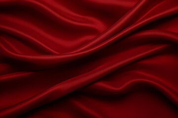 Wall Mural - Abstract red background. Red fabric texture background. Red silk satin. Curtain. Luxury background for design. Shiny fabric. Wavy folds. 
