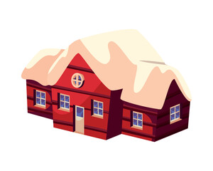 Sticker - christmas house illustration