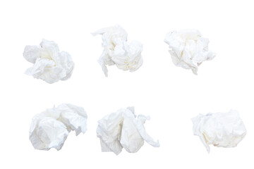 Wall Mural - digital png illustration of white crumpled tissue balls on transparent background