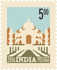 Wall Mural - Digital png illustration of 2016 india postage text on stamp on transparent background