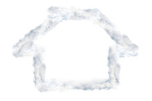Digital Png Illustration Of House Made Of Cloud On Transparent Background