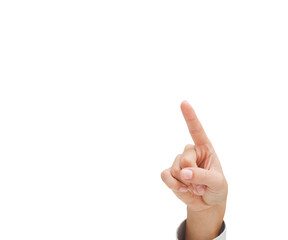 Digital png photo of woman's hand showing finger on transparent background