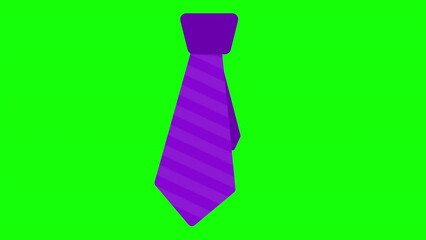 Wall Mural - 2D Animation of tie Isolated On Green Background