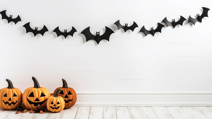 Wall Mural - Jack-o-Lantern pumpkin Halloween decorations