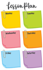 Sticker - Colorful Weekly Lesson Plan Template