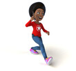 Fun 3D cartoon black teenage girl