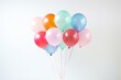 A cluster of balloons on a white background. Generative AI