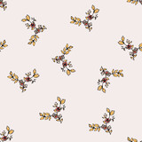 Fototapeta Panele - seamless vector flower bunch design on background