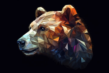 The Bear, low polygonal portrait