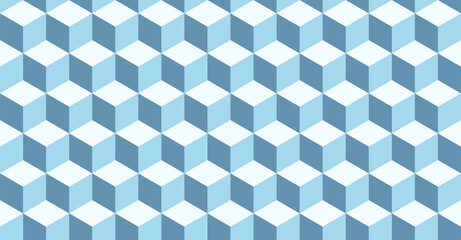 Isometric cube grid seamless pattern. Cubic isometric hexagon grid texture. Rhombus mesh background. Geometric squared pattern. Vector illustration.