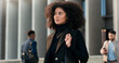 © N F/peopleimages.com - City, walking and confident business woman on outdoor urban journey, commute trip and person leaving office building. Pride, movement and professional designer on morning travel to work in New York