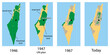 Vector map of the Palestine and Israel territories over the years