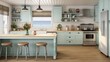 © Muzamil - Revamp your kitchen with a coastal cottage design, incorporating beadboard cabinets and a nautical color palette