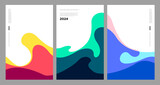 Fototapeta Młodzieżowe - Vector Illustration colorful liquid and fluid abstract for banner template 2024