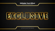 Black and gold exclusive 3d editable text effect - font style