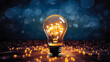Glowing light bulb. Concept of ideas, innovation, and inspiration