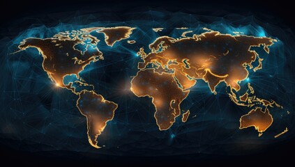 Wall Mural - Global business and network