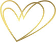 goldene Herzen mit transparentem Hintergrund 