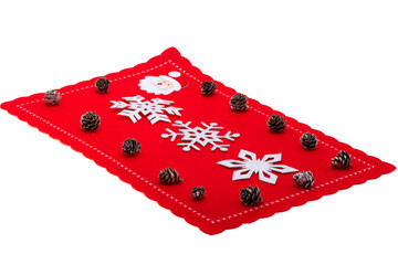 red christmas napkin isolated