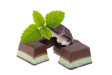 Sticker - chocolate dark peppermint isolated