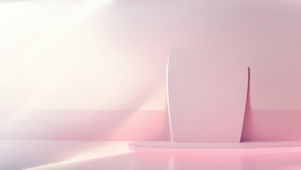 Aufkleber - Pink podium abstract background, empty backdrop pedestal product display for product placement. AI generated.