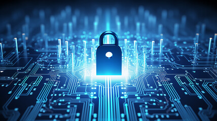 Cyber security and protection of private information and data concept.
