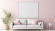 © Yuwarin - Mockup frame in interior background room in light pastel.