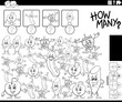 how many game with cartoon fruit and vegetables coloring page