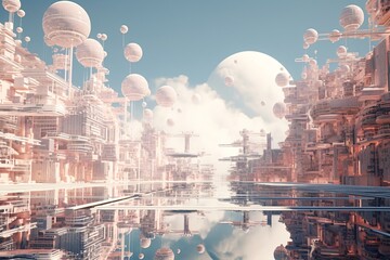 abstract illustration of a futuristic city