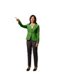 © michalsen - Businesswoman. Woman figure pointing finger on white transparent background. PNG file. Generative artificial intelligence