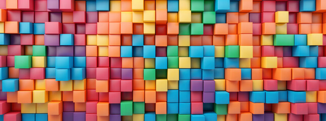 Wall Mural - Multi colored plastic blocks background