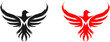 eagle logo (black & red) - paintbrush style