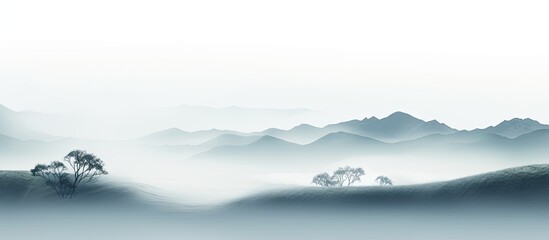 Wall Mural - Simplistic hazy scenery With copyspace for text