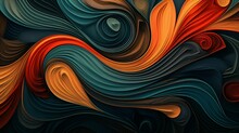 Abstract Fractal Colorful Wavy Background.