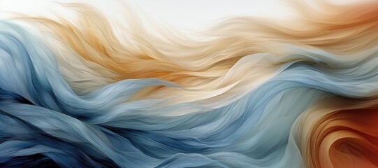 Wall Mural - soft-toned fabrics billowing and flowing across the full screen, evoking a sense of gentle movement 