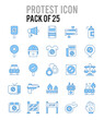 © Icon - 25 Protest. Two Color icons Pack. vector illustration.