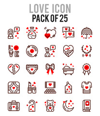 25 Love. Two Color icons Pack. vector illustration.