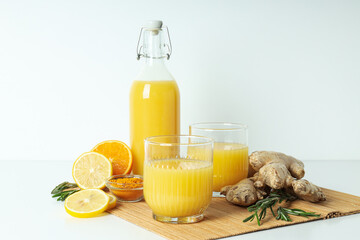 Canvas Print - Concept of healthy liquid - ginger turmeric drink