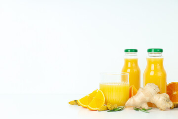 Poster - Concept of healthy liquid - ginger turmeric drink