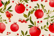 © leo_nik - Red fruit watercolour pattern background.